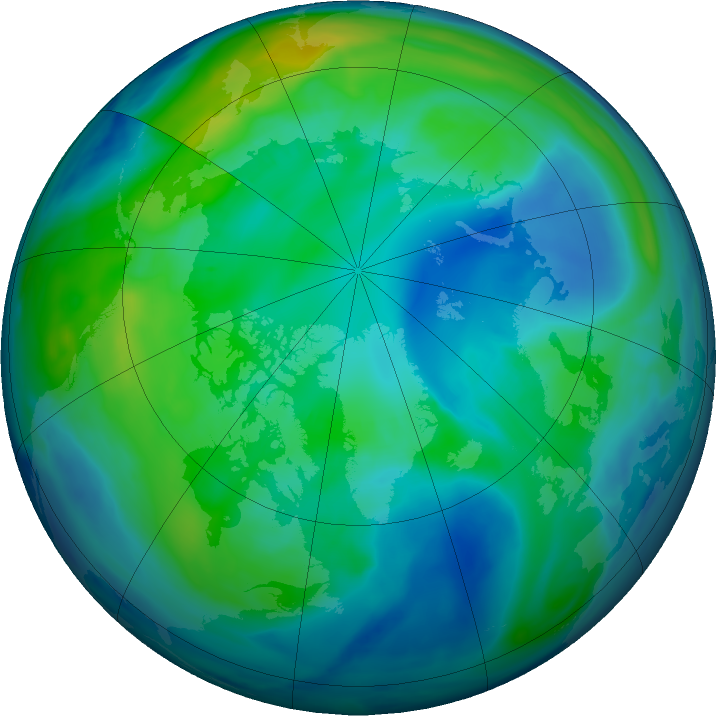 Arctic ozone map for 24 October 2016